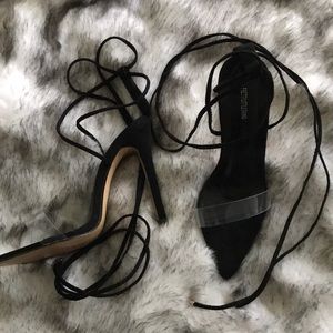 Prettylittlething wrap around heels